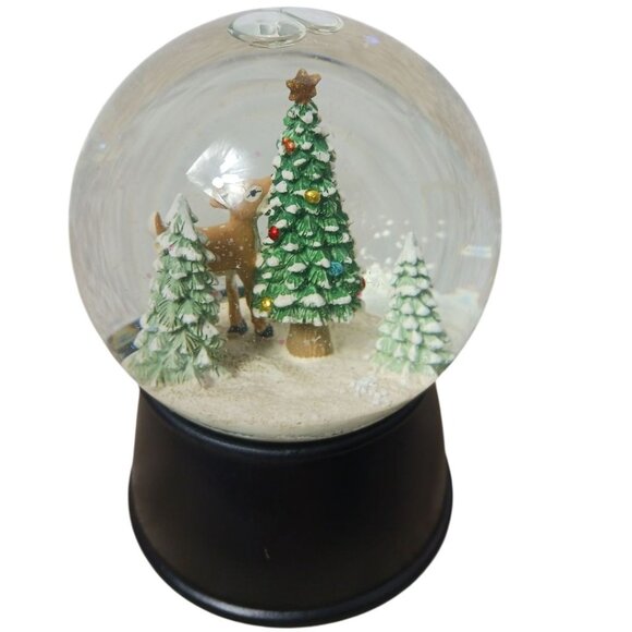 2022 Wondershop By Target Musical Water Globe With Deer & Christmas Tree Scene - Picture 2 of 7